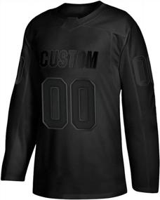 img 4 attached to Personalized Black Ice Hockey Jersey For All Sizes And Genders - Custom Name And Number - Authentic Stitching