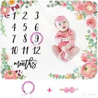 baby monthly milestone blanket girl kids' home store : nursery bedding logo