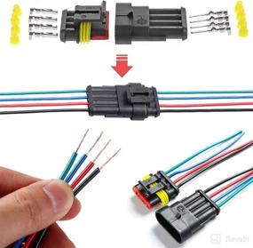 img 1 attached to 🔌 ZUOZE 5 Kit 4 Pin Car Connector - Waterproof Electrical Male and Female Way 18 AWG Wire Harness Socket Kit for Truck, Motorcycle, Boat and More