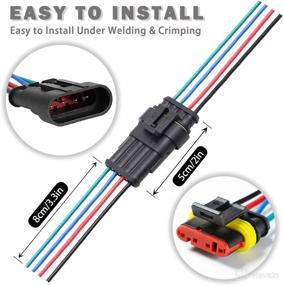 img 2 attached to 🔌 ZUOZE 5 Kit 4 Pin Car Connector - Waterproof Electrical Male and Female Way 18 AWG Wire Harness Socket Kit for Truck, Motorcycle, Boat and More