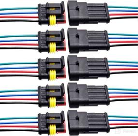 img 4 attached to 🔌 ZUOZE 5 Kit 4 Pin Car Connector - Waterproof Electrical Male and Female Way 18 AWG Wire Harness Socket Kit for Truck, Motorcycle, Boat and More