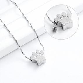 img 2 attached to Imrsanl Pet Cremation Jewelry For Ashes Pendant Paw Print Pet Urn Necklace For Cat Dog Keepsake Memorial Ashes Jewelry