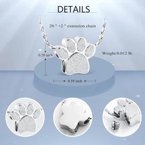 img 3 attached to Imrsanl Pet Cremation Jewelry For Ashes Pendant Paw Print Pet Urn Necklace For Cat Dog Keepsake Memorial Ashes Jewelry