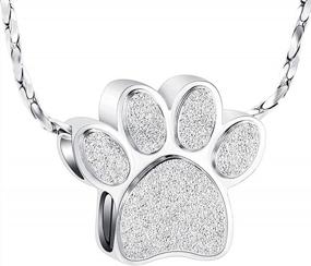 img 4 attached to Imrsanl Pet Cremation Jewelry For Ashes Pendant Paw Print Pet Urn Necklace For Cat Dog Keepsake Memorial Ashes Jewelry
