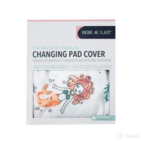 img 1 attached to 🧜 Bebe au Lait Oh So Soft Muslin Changing Pad Cover - Mermaids: Stylish and Practical Diaper Changing Solution