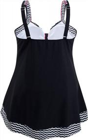 img 2 attached to Vintage Sailor Swimdress With Tummy Control And Cover Up - Plus Size One Piece Bathing Suit By DANIFY