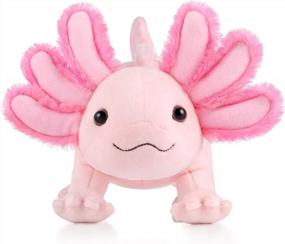 img 3 attached to Kawaii Pink Axolotl Plushie - 16-дюймовая мягкая игрушка Axolotl для мальчиков и девочек - милая идея подарка Axolotl на дни рождения и особые случаи