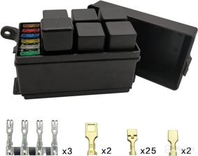 img 4 attached to 🔌 12-Slot Fuse Relay Box with Spade Terminals and Fuses - 6 Way Blade Holder, 6PCS 4Pin 12V 40A Relays for Car, Truck, Trailer, and Boat