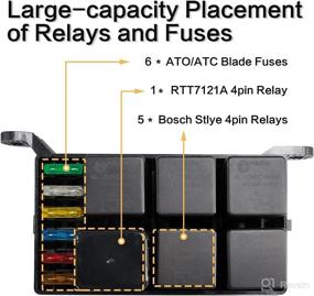 img 3 attached to 🔌 12-Slot Fuse Relay Box with Spade Terminals and Fuses - 6 Way Blade Holder, 6PCS 4Pin 12V 40A Relays for Car, Truck, Trailer, and Boat