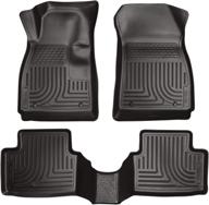 🚗 husky liners weatherbeater series, front and 2nd seat floor liners - black, 98291, compatible with 2012-2020 chevrolet sonic, 3 pieces logo