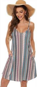 img 3 attached to 🌺 Effortless Style for Summer: JOELLYUS Women's Casual Tank Sundress with Beach Floral Design, Spaghetti Straps, and Convenient Pocket