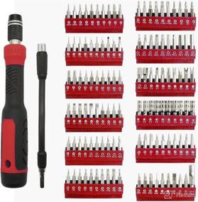 img 3 attached to 🔧 Multi-Bit Electronics Screwdriver Set - 192-Piece Precision Screwdrivers with 1/4 Inch Nut Driver - Home Improvement Tool Kit for Computer, iPhone, Laptop, PC, Cell Phone, PS4, Xbox, Nintendo (Red)