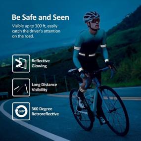 img 2 attached to Светоотражающие полосы высокой видимости для ночного бега, езды на велосипеде и ходьбы - Светоотражающие ремни для запястий, рук, лодыжек и ног - Защитное снаряжение для мужчин и женщин