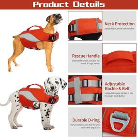 img 2 attached to Kuoser Dog Life Jacket: Ripstop Vest for Dogs with Super Floatation & Rescue Handle, Reflective & Adjustable Pet Float Coat for Small/Medium/Large Dogs - Safety Vest for Swimming, Surfing, Boating