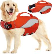 kuoser dog life jacket: ripstop vest for dogs with super floatation & rescue handle, reflective & adjustable pet float coat for small/medium/large dogs - safety vest for swimming, surfing, boating логотип