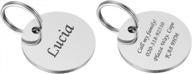 personalized stainless steel pet id tag - front & back engraving | valyria polished silver logo