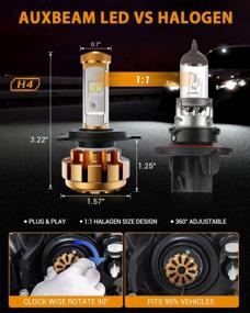 img 3 attached to Auxbeam H4 LED Bulbs: 60W 12000Lm 9003 HB2 P43T F-16 Series Conversion Kits