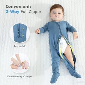 img 3 attached to HAPIU Bamboo Baby Footed Pajamas | 2-way 👶 Zip Front, Sleep 'N Play Footies | 0-24 Months