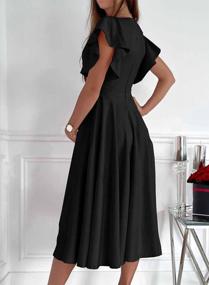 img 3 attached to 2023 Summer V Neck Midi Rehearsal Dinner Long Dress For Women Wedding Guests - Asvivid