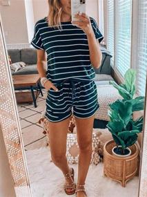 img 1 attached to 👗 ANRABESS Striped Jumpsuit Rompers Playsuit for Women - Stylish Clothing for Jumpsuits, Rompers & Overalls
