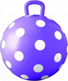 img 4 attached to Hedstrom 15" Purple Polka Dot Kids Ride-On Bouncy Hopper Ball With Handle