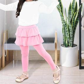 img 2 attached to 🏻 Adorable KEREDA Girls Skirt Leggings: Ruffled Tutu Pants for Kids 2-12 Years