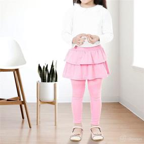 img 3 attached to 🏻 Adorable KEREDA Girls Skirt Leggings: Ruffled Tutu Pants for Kids 2-12 Years