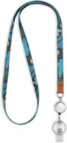 img 4 attached to MNGARISTA Black Cactus Retractable Necklace Teacher Lanyard For Women ID Card Holder
