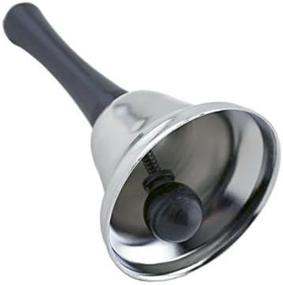 img 1 attached to Silver Steel Hand Bell For Weddings And Events: Decorative, Functional And Versatile Call Bell, Alarm And Jingle (1)