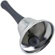 silver steel hand bell for weddings and events: decorative, functional and versatile call bell, alarm and jingle (1) logo