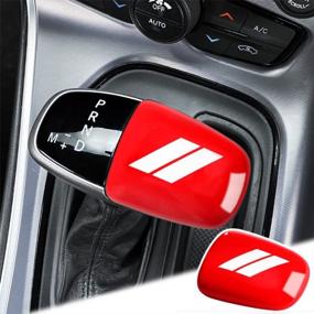 img 4 attached to Auovo Gear Shift Knob Trim For Charger Accessories Challenger 2015-2022 / Durango 2016-2023 ABS Interior Decoration Gear Shifter Cover (Red/White)