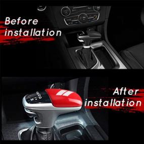 img 2 attached to Auovo Gear Shift Knob Trim For Charger Accessories Challenger 2015-2022 / Durango 2016-2023 ABS Interior Decoration Gear Shifter Cover (Red/White)