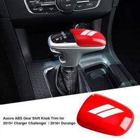 img 3 attached to Auovo Gear Shift Knob Trim For Charger Accessories Challenger 2015-2022 / Durango 2016-2023 ABS Interior Decoration Gear Shifter Cover (Red/White)