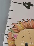 img 1 attached to Wood Frame Fabric Canvas Baby Growth Chart Hanging Ruler Wall Decor - Height Measurement For Kids Toddlers And Babies (Animal Pattern) review by Chris Laznovsky