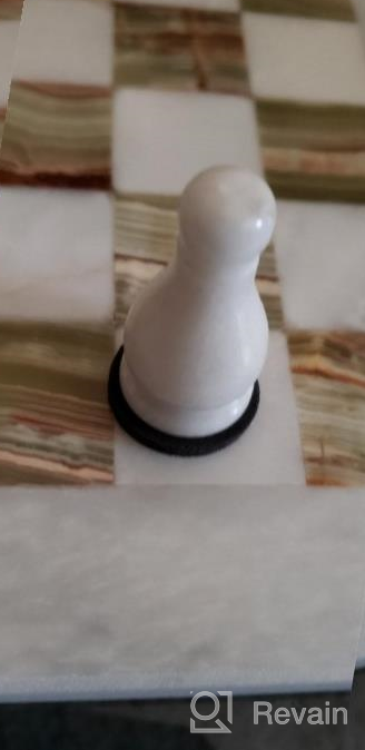 img 1 attached to Handmade White & Green Onyx Staunton And Ambassador Chess Sets - Perfect Gift For Adults! review by Brian Forbis