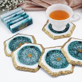 img 2 attached to Create Stunning Geode Coasters With ISSEVE'S 4Pc Resin Mold Set And Storage Box