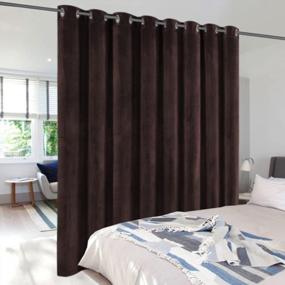 img 3 attached to Velvet Blackout Curtains For Bedroom & Living Room - H.VERSAILTEX Durable Luxury Extra Wide Grommet Sliding Door Panel, W100 X L96 Inch - Brown