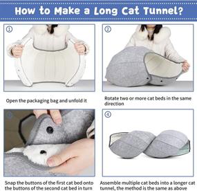 img 2 attached to 🐱 AMJ K·1 Cute Shell Cat Bed House Indoor, Interactive Cat Toys Ball – Soft Cat Cave &amp; Foldable Pet Tunnel Tube Condos, Multi-Function Fun Toy Bed for Puppy Dogs &amp; Cats (White)