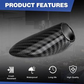 img 1 attached to HTRACING Antenna Mount Base Cover AM FM Replacement Compatible With 2011 2012 2013 2014 2015 2016 2017 2018 Dodge RAM 1500 2500 3500 Accessories Black Carbon Fiber Color