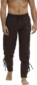 img 1 attached to Men'S Renaissance Pirate Costume Trousers With Ankle Cuff & Drawstrings