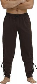 img 2 attached to Men'S Renaissance Pirate Costume Trousers With Ankle Cuff & Drawstrings