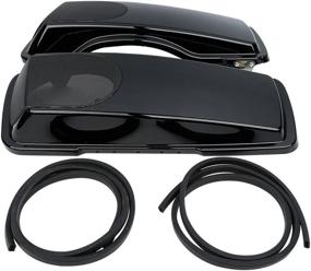 img 3 attached to XMT-MOTO Vivid Black Hard Saddlebag Lids with 5x7 Inch Speaker Grilles: Ideal for 1993-2013 Harley Davidson Touring Road Glide FLTRX Electra Glide FLHT Road King FLHR Street Glide FLHX Models