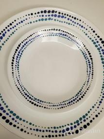 img 6 attached to Corelle Vitrelle 18-Piece Service For 6 Dinnerware Set, Triple Layer Glass And Chip Resistant, Lightweight Round Plates And Bowls Set, Ocean Blue