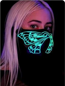 img 3 attached to Sound-Activated LED Butterfly Rave Mask For EDM, Halloween, Music Festivals, And Parties - Light Up And Glow