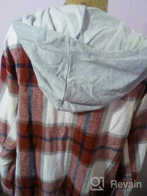 img 1 attached to Women'S Oversized Plaid Hoodie Jacket By Bbalizko - Button Down Long Sleeve Drawstring Casual Boyfriend Coat Outerwear review by Jaie Bobin