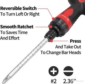 img 3 attached to Efficient Ratcheting Screwdriver Set | Double End Bits | Cushion Grip Handle | Versatile Muti-purpose Tool with #2 Phillips & 6mm Slotted Head Bits