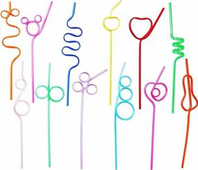 img 4 attached to 24 Pcs Crazy Straws,12 Assorted Colorful Reusable Plastic Crazy Loop Straws For Birthday Party Or Classroom Activities