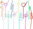 24 pcs crazy straws,12 assorted colorful reusable plastic crazy loop straws for birthday party or classroom activities logo
