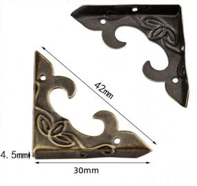 img 2 attached to 4 Pcs Antique Brass Corner Protector Decorative Edge Cover For Wooden Box Corners Furniture Corner Guard Protector
