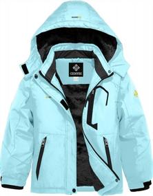 img 4 attached to Водонепроницаемая лыжная зимняя куртка GEMYSE для девочек: оставайтесь в тепле и сухости с флисовой подкладкой и ветрозащитным капюшоном